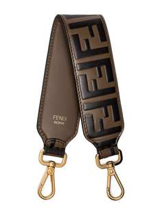Fendi tobacco brown mini Zucca print leather bag strap