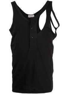 Yohji Yamamoto cut-out Henry tank top