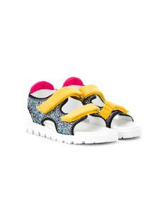Marni Kids contrast panel glitter sandals