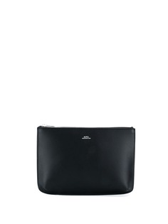 A.P.C. embossed logo clutch