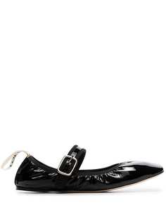 Loewe black Babies patent leather ballet pumps