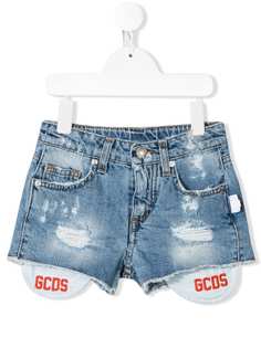 Gcds Kids distressed denim shorts