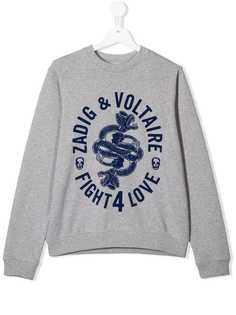 Zadig & Voltaire Kids logo patch sweatshirt