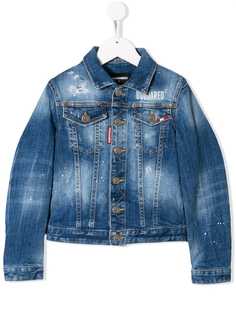 Dsquared2 Kids faded stonewashed denim jacket