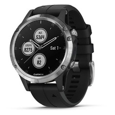 Смарт-часы GARMIN Fenix 5 plus, 47мм, 1.2&quot;, серебристый / черный [010-01988-11]