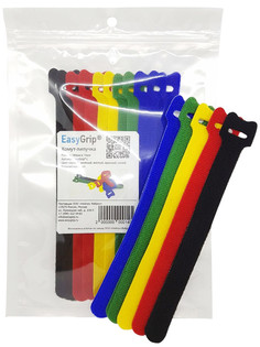 Хомут-липучка EasyGrip L 180x15mm 10шт Red/Green/Blue/Yellow/Black