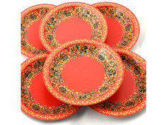 Одноразовые тарелки Эврика N 28 Красна с цветами 190mm 6шт 96973 Evrika