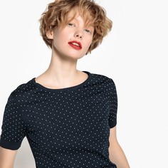 Пуловер в горошек с круглым вырезом и короткими рукавами LA Redoute Collections