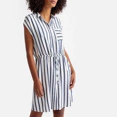 Платье-рубашка в полоску средней длины без рукавов SUD Express