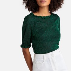 Пуловер с круглым вырезом из блестящего трикотажа Suncoo