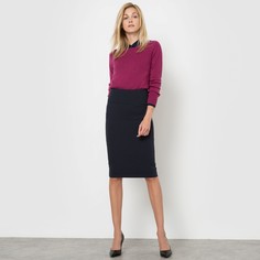 Юбка-карандаш однотонного черного цвета из саржи с LA Redoute Collections