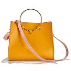 Сумка двухцветная с ручками с металлическими кольцами LA Redoute Collections