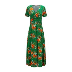 Платье расклешенное с цветочным рисунком и короткими рукавами JOE Browns