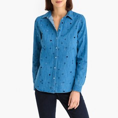Блузка с рисунком и длинными рукавами из джинсовой ткани Maison Scotch
