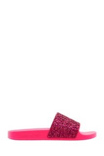 Розовые пантолеты с глиттером Adilette Adidas