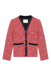 Розовый жакет с отделкой Maje