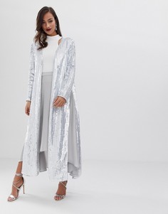Пиджак с пайетками и боковыми разрезами ASOS EDITION - Синий