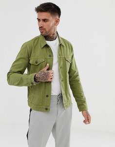 Джинсовая куртка цвета светлого хаки ASOS DESIGN - Зеленый
