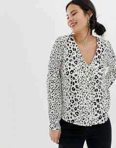 Рубашка с длинными рукавами и леопардовым принтом Pimkie - Мульти