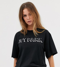 Черная oversize-футболка с логотипом Ivy Park - Черный