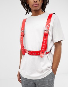 Красная сбруя-бандаж из искусственной лакированной кожи ASOS DESIGN - Красный