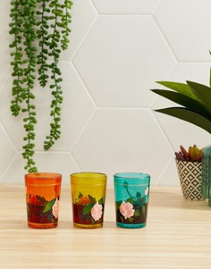 Набор из 3 стаканов с цветочным орнаментом Ian Snow - Мульти