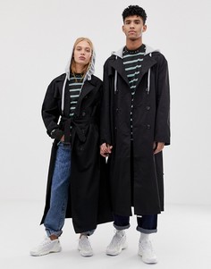 Тренч со съемным капюшоном COLLUSION Unisex - Черный
