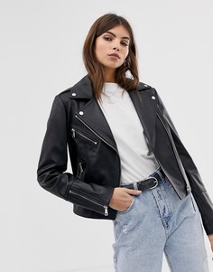Байкерская oversize-куртка Lab Leather - Черный