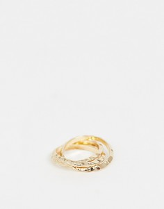 Золотистое кольцо с тисненым дизайном ASOS DESIGN - Золотой