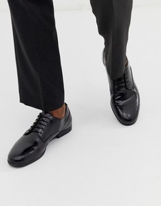 Черные блестящие туфли на шнуровке H by Hudson Axeminster - Черный