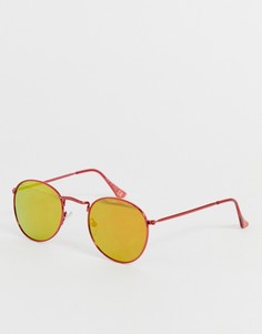 Солнцезащитные очки в красной круглой оправе River Island - Красный