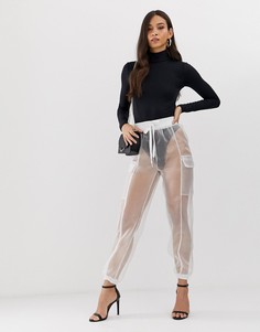 Белые брюки из прозрачной органзы Flounce London - Белый