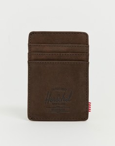 Темно-коричневый кожаный кошелек для карт с RFID-меткой Herschel Supply Co Raven - Коричневый
