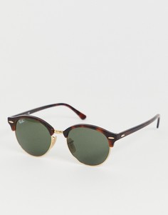 Круглые солнцезащитные очки клабмастер Ray-Ban 0RB4246 - Коричневый