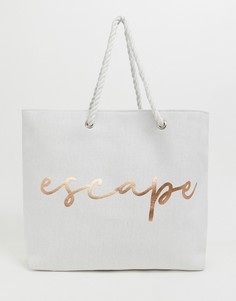 Пляжная сумка с надписью escape South Beach - Белый