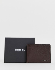 Коричневый кожаный кошелек для монет Diesel - Коричневый