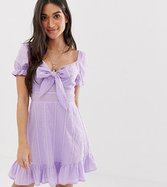 Платье мини с завязкой спереди Sisters Of The Tribe - Фиолетовый