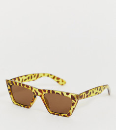 Солнцезащитные очки в черепаховой угловатой оправе South Beach - Коричневый