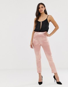 Розовые атласные брюки The Girlcode - Розовый