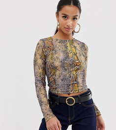 Лонгслив со змеиным принтом и эффектом омбре ASOS DESIGN Petite - Мульти
