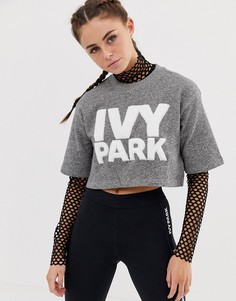 Укороченный свитшот с логотипом из махровой ткани Ivy Park - Серый