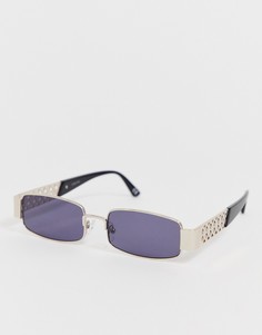 Квадратные солнцезащитные очки в металлической оправе ASOS DESIGN - Золотой