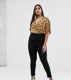 Черные джеггинсы без застежек ASOS DESIGN Curve - Черный