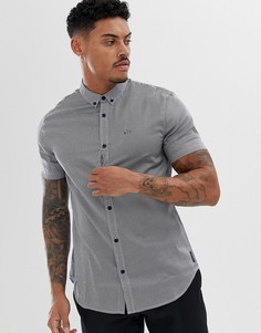 Темно-синяя рубашка с короткими рукавами и логотипом Armani Exchange - Темно-синий