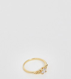 Коктейльное кольцо из позолоченного серебра Rock N Rose - Золотой