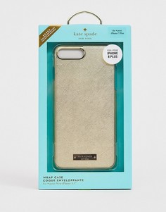 Чехол для iPhone 8 plus и 7 plus из сафьяновой кожи Kate Spade - Золотой