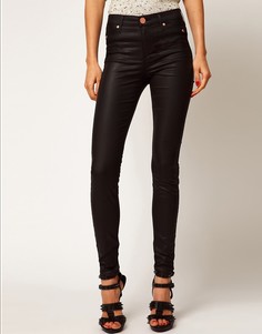 Черные джеггинсы с покрытием River Island Molly - Черный