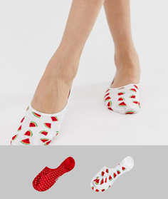 Набор из 2 пар красных невидимых носков с принтом Wild Feet - Красный Sock Shop