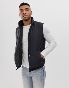 Черный дутый жилет ASOS DESIGN - Черный