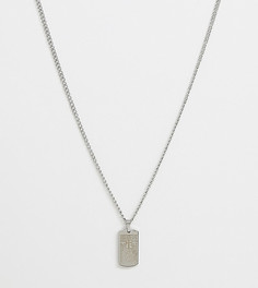 Серебристое ожерелье-цепочка с жетоном Seven London - Серебряный